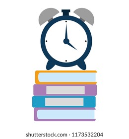 pile text books with alarm