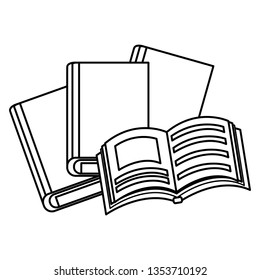 pile text books icons