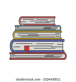 pile text books isolated icon