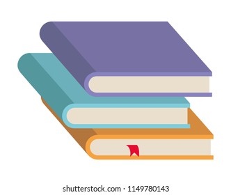pile text books isolated icon