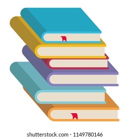 pile text books isolated icon