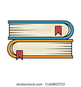 pile text books isolated icon
