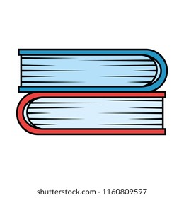 pile text books isolated icon
