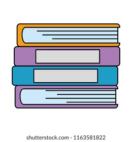 pile text books isolated icon