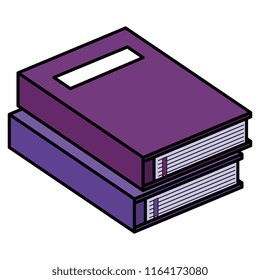 pile text books isolated icon