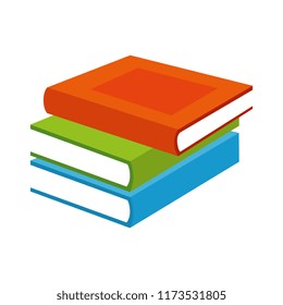 pile text books isolated icon