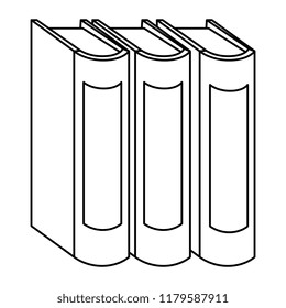 pile text books isolated icon
