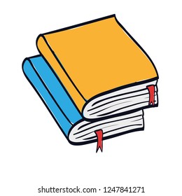 pile text books isolated icon