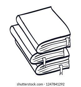 pile text books isolated icon
