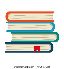 pile text books isolated icon