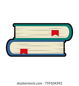 pile text books isolated icon