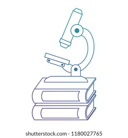 pile text books with microscope