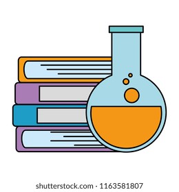pile text books with tube test