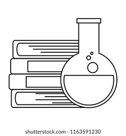 pile text books with tube test