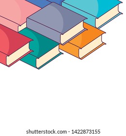 pile of textbooks isolated icon