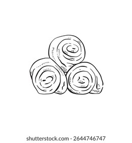 A pile of three rolled up towels.