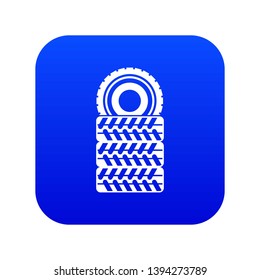 Pile of tires icon digital blue for any design isolated on white vector illustration