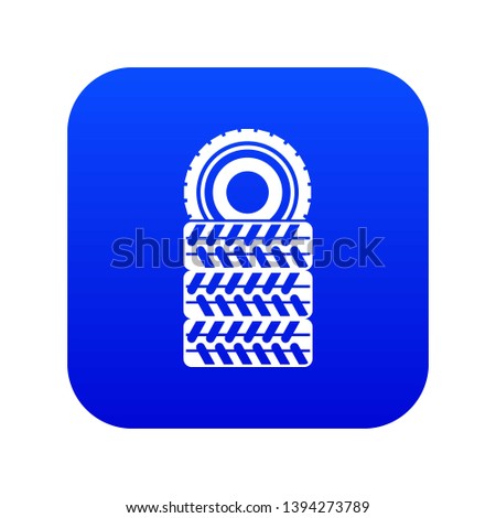 Pile of tires icon digital blue for any design isolated on white vector illustration
