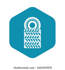 Pile of tires icon in simple style on a white background vector illustration