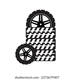 Pile Of Tires Icon symbol, and vector, Can be used for web, print, and mobile