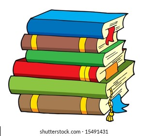 Pile von verschiedenen Farbbüchern - Vektorgrafik.