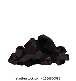 Pile of vector black coals