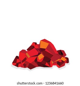 Pile of vector burning coals,embers