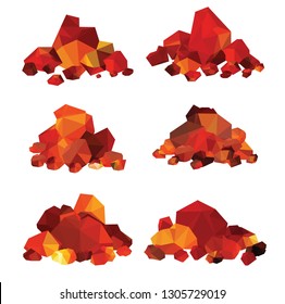 Pile of vector burning coals,embers