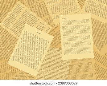 Haufen Vintage-Papier.  Vektorhintergrund
