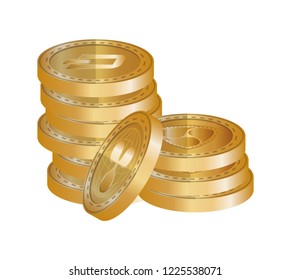 pile of virtual coins icons