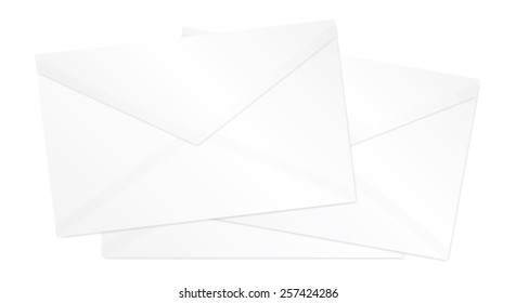 Pile of white envelopes vector isolated