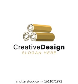 pile of wood logo Ideas. Inspiration logo design. Template Vector Illustration. Isolated On White Background