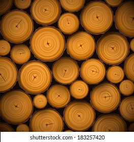 Pile of wood logs, eps 10