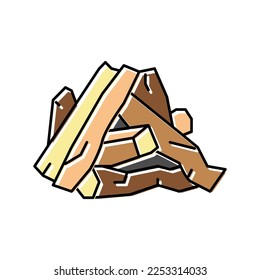 pile wood timber color icon vector. pile wood timber sign. isolated symbol illustration