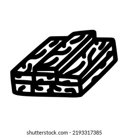 pile of wooden board lineart vector illustration icon design template with doodle hand drawn style