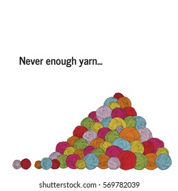 A pile of yarn. A lot of yarn balls. Square banner.