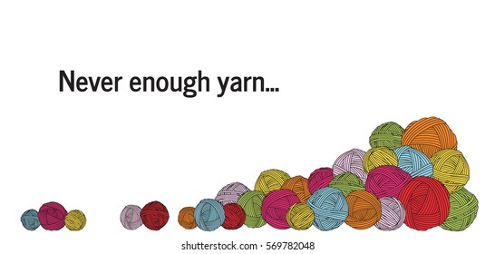 A pile of yarn. Horizontal banner. svg