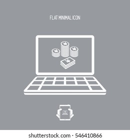 Pile of Yen - Vector icon for computer website or application