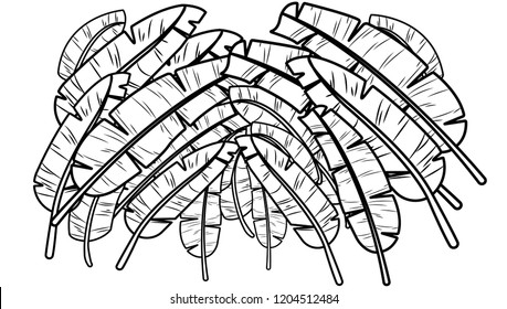 piled palm leaves vector illustration