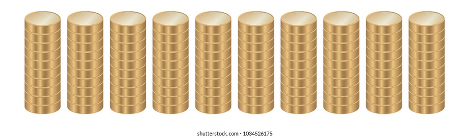 Piles of coins