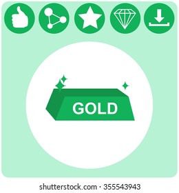 Piles of gold bars or ingot vector icon.