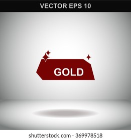 Piles of gold bars or ingot vector icon.