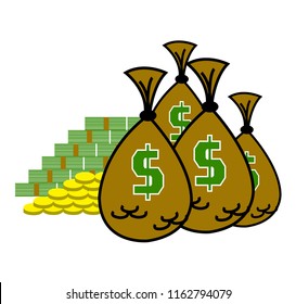 Piles of money