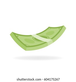 Piles of money stack, cash dollar on white, vector illustration.