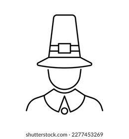 Pilgrim costume icon design. isolate on white background. vector illustration