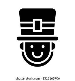 Pilgrim face vector, Feast of Saint Patrick solid style icon