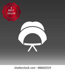 Pilgrim Girl Hat Vector Icon Illustration