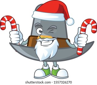 Pilgrim hat with buckle in character santa bring candy