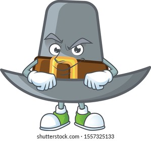 Pilgrim hat in the cartoon character smirking