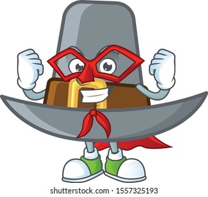 Pilgrim hat in the cartoon character super hero